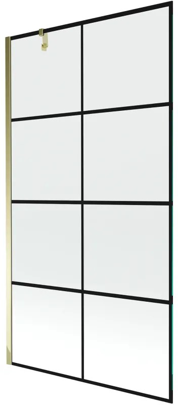 Mexen Next parawan nawannowy 1-skrzydłowy 100 x 150 cm, czarny wzór, złoty - 895-100-000-00-77-50