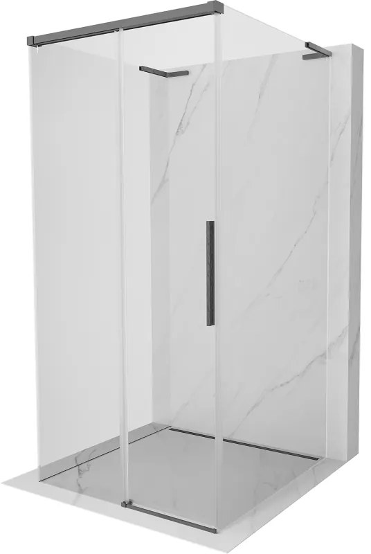 Mexen Rox-3S L kabina prysznicowa 3-ścienna rozsuwana 95 x 95 cm, transparent, gun gray szczotkowany - 8C2L-095-095-66-00-3S
