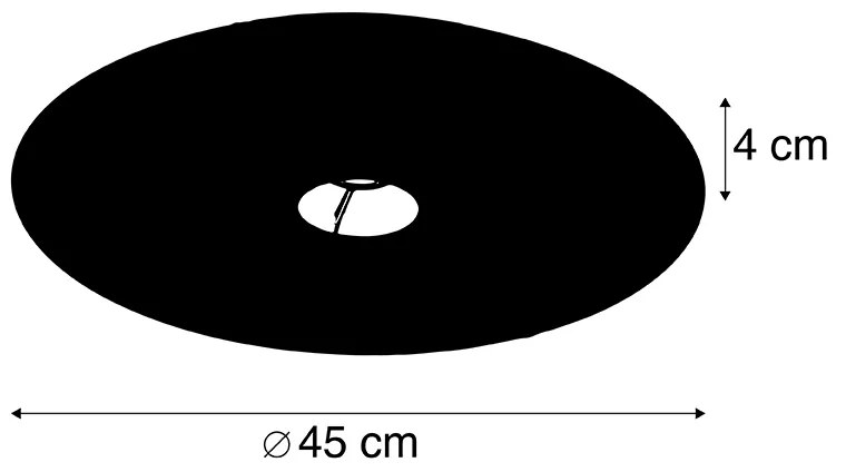 Klosz płaski welurowy żółty 45cm