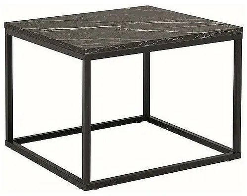 Ława z blatem w dekorze marmuru ROSSI B 60x60 czarny