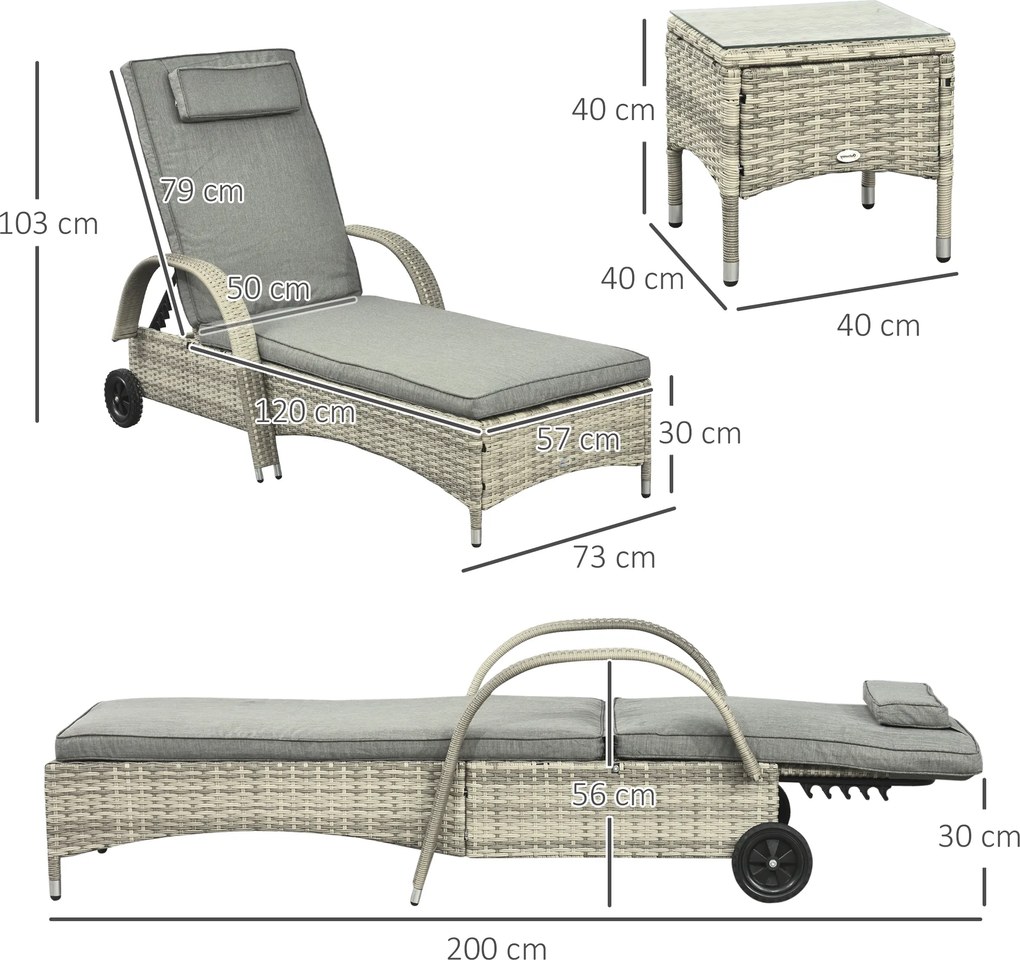 Outsunny leżak, leżak ogrodowy