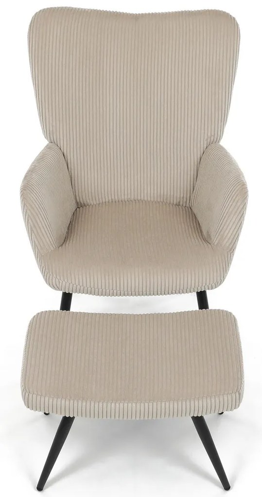 Fotel relaksacyjny z podnóżkiem L7285 CRM6,kremowy