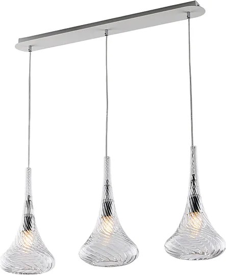 Szyna Nemesis Iron z przezroczystym szkłem Pyrex 3 światła dł. 75 x 10 BL280-BIN3-TR