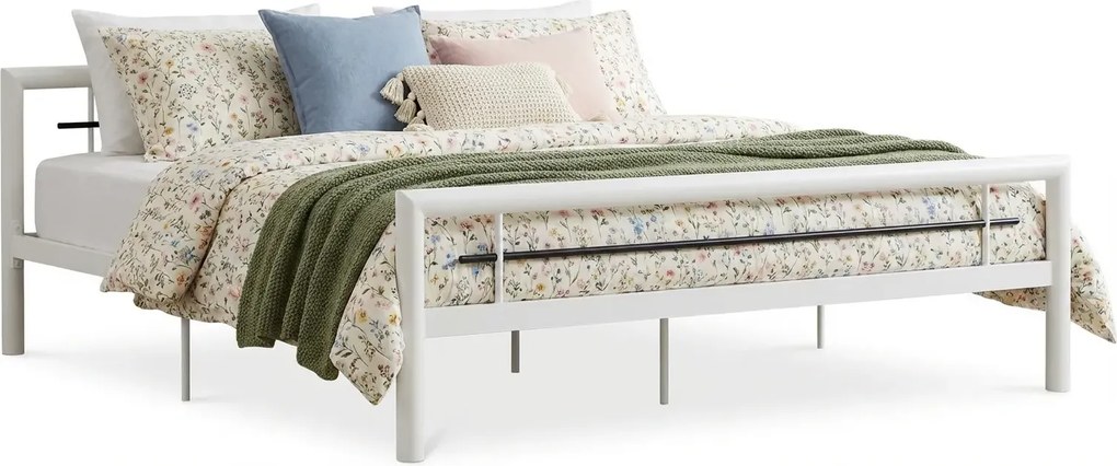 Białe metalowe łóżko 160 x 200 cm K8-Z44