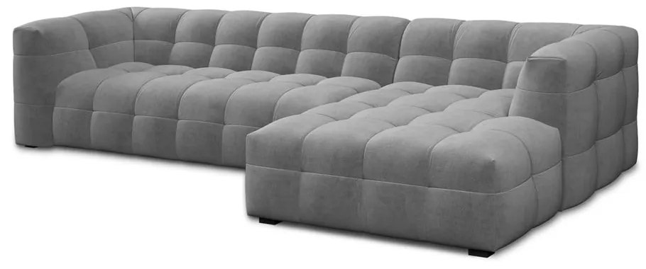 Szary aksamitny narożnik Windsor &amp; Co Sofas Vesta, prawostronny