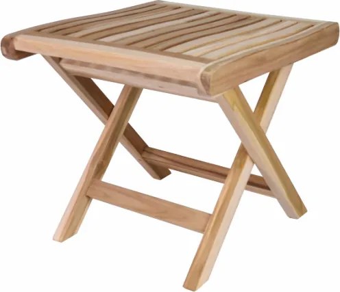 Składany stołek z drewna tekowego do łazienki i przedpokoju