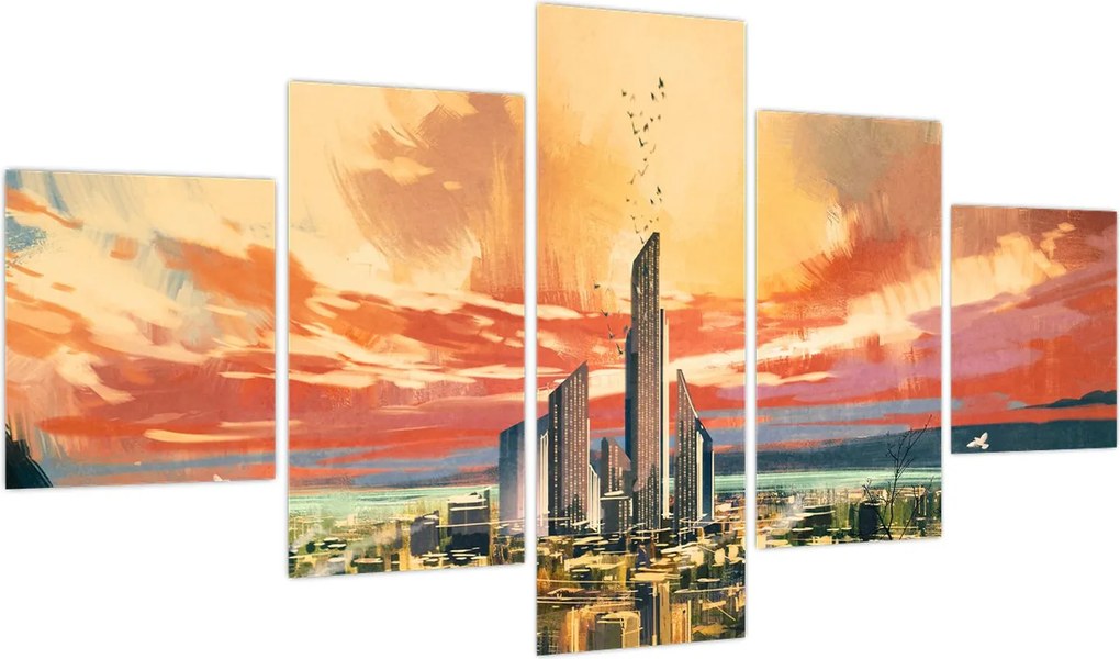Obraz - Malowane miasto (125x70 cm)