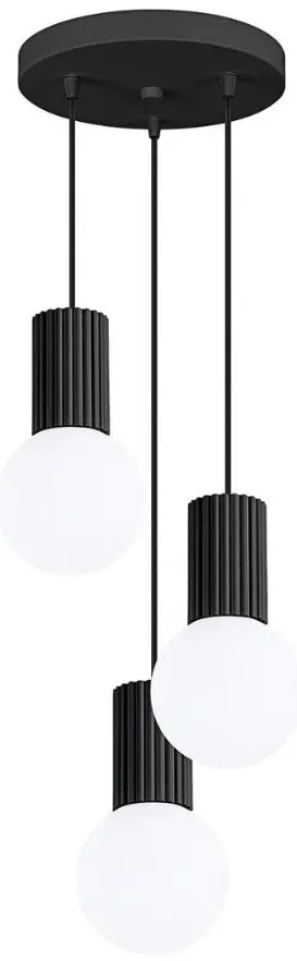Czarny loftowy żyrandol - K600-Buble