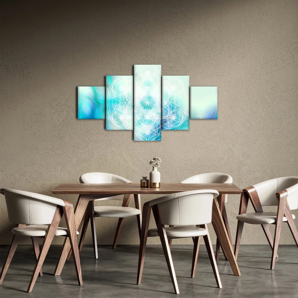 Obraz - Merkaba w turkusowym tle (125x70 cm)