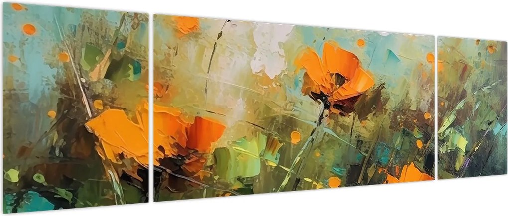 Obraz - Kwiaty (170x50 cm)
