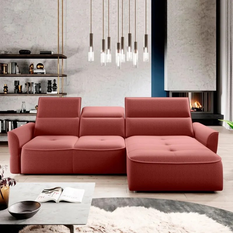 Narożnik MURILLO S Mini z elektryczną regulacją siedziska Prawostronny w tkaninie VOGUE 08 WERSAL