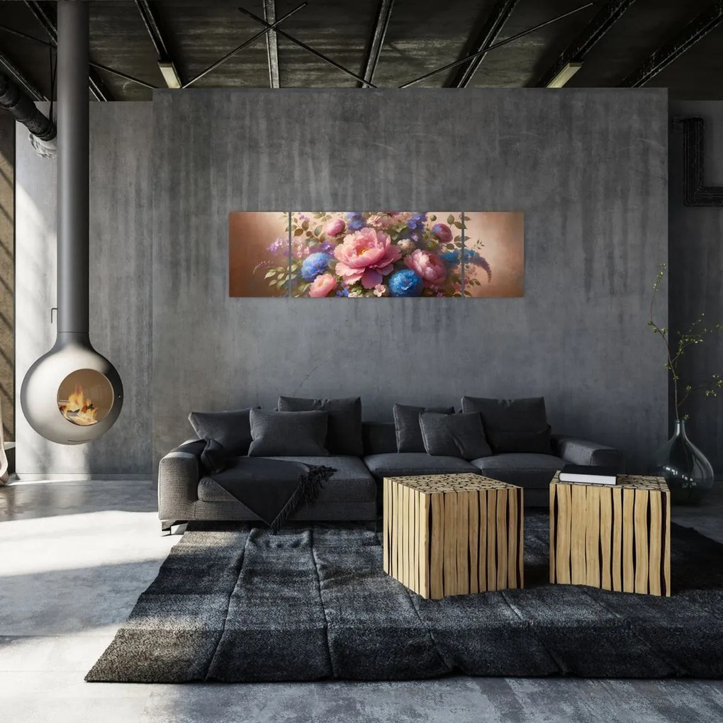 Obraz - Stół pełen kwiatów (170x50 cm)