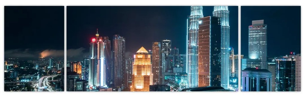 Obraz - Noc w Kuala Lumpur (170x50 cm)
