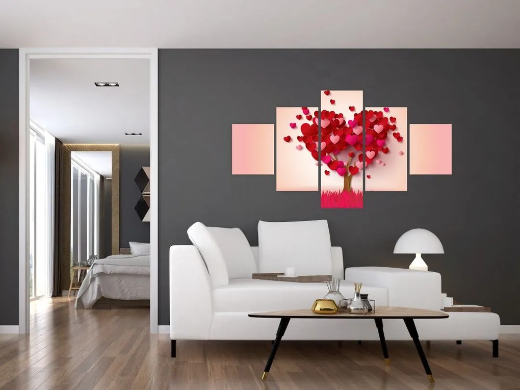 Obraz drzewa serca (125x70 cm)