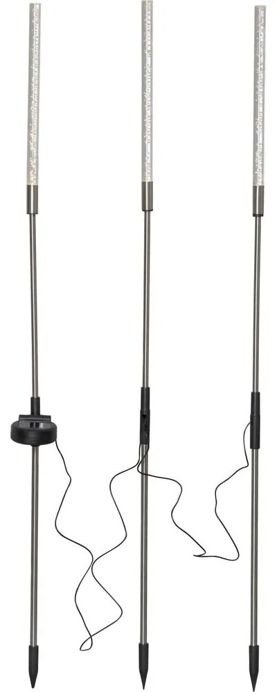 Zestaw 3 ogrodowych solarnych dekoracji świetlnych LED Star Trading Bubbly, wys. 83 cm