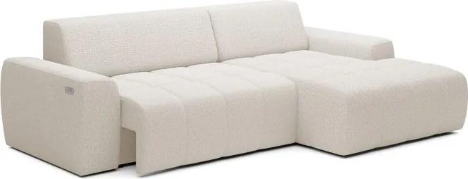 Narożnik SAVIO Prawostronny z Elektryczną Regulacją wolnostojący tkanina KANSAS 02 Jasny Beż WERSAL