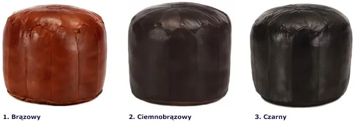 Okrągła skórzana pufa siedzisko A5-C86