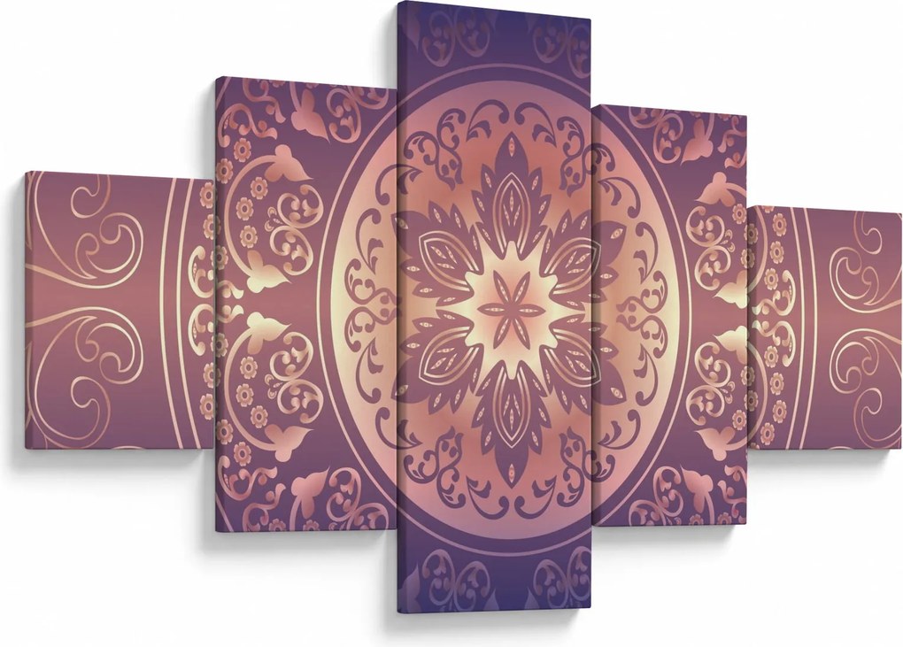 Obraz - Mandala na fioletowym gradiencie (125x70 cm)