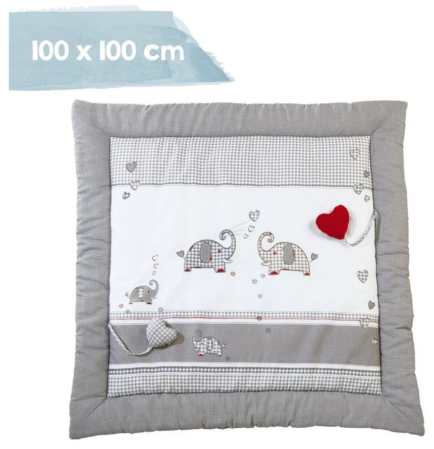 Biała/szara mata do zabawy dla dzieci 100x100 cm Jumbo twins – Roba