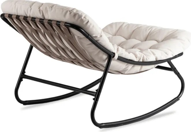 Fotel Bujany Ogrodowy AURORA na Płozach Beżowy Nowoczesny