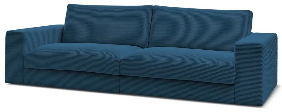 Ciemnoniebieska sztruksowa sofa 274 cm Leonard – Bobochic Paris