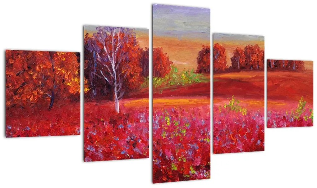 Obraz czerwonego krajobrazu (125x70 cm)