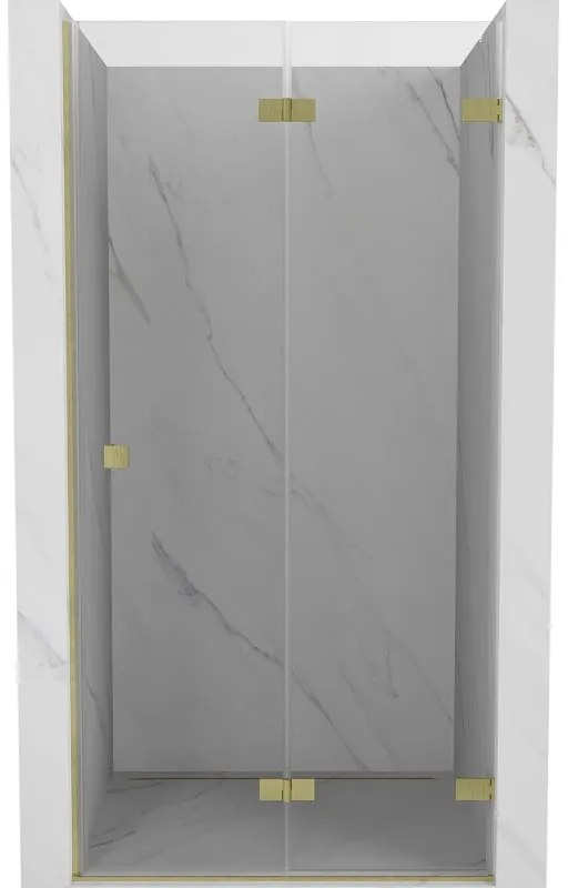 Mexen Lunar-F drzwi prysznicowe składane prawe 90 cm, transparent, złote szczotkowane - 836-090-000-55-00-P