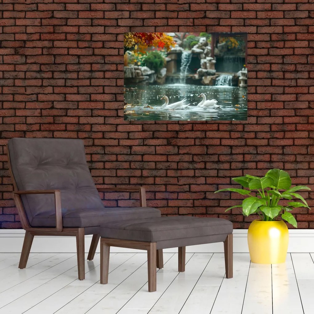 Obraz na szkle - Staw azjatycki (70x50 cm)