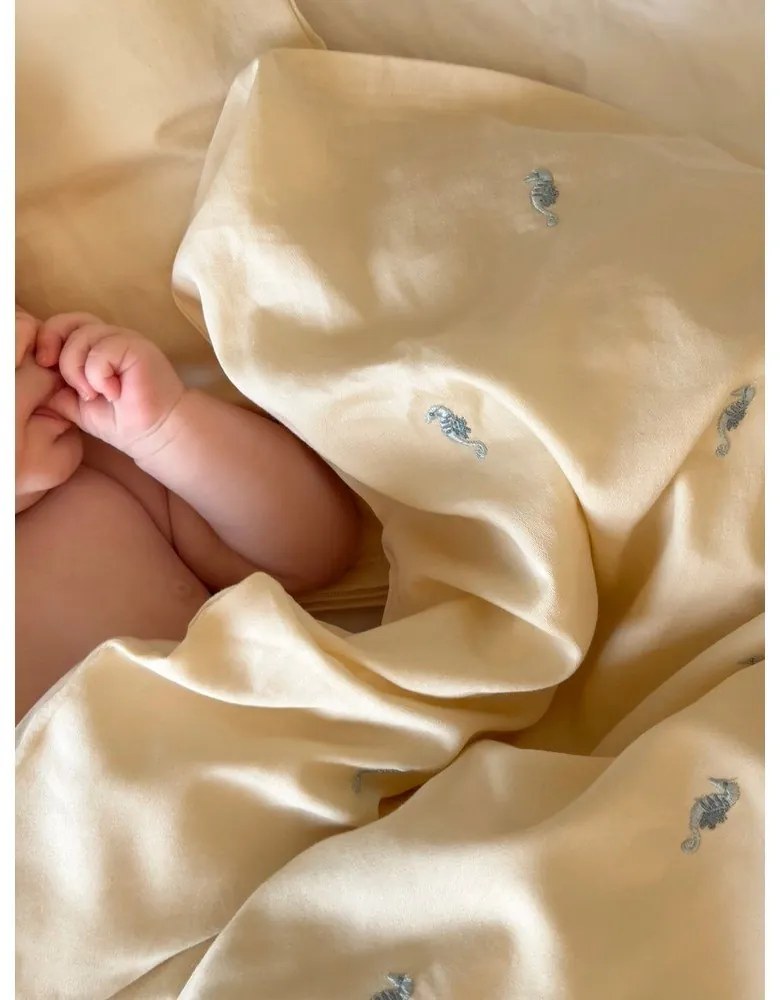 Jasnożółta pościel dziecięca do łóżeczka z bawełny organicznej 70x100 cm Sea Garden – Cam Cam Copenhagen