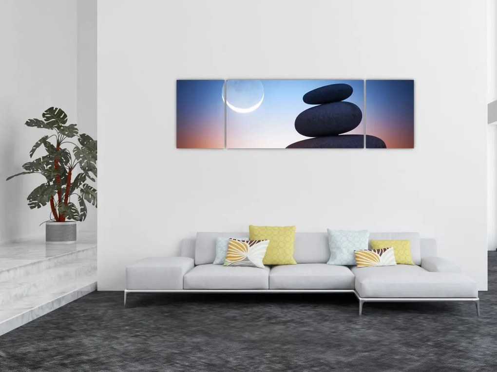 Obraz ułożonych kamieni jeden na drugim (170x50 cm)