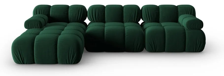 Zielona aksamitna sofa 285 cm Bellis – Micadoni Home