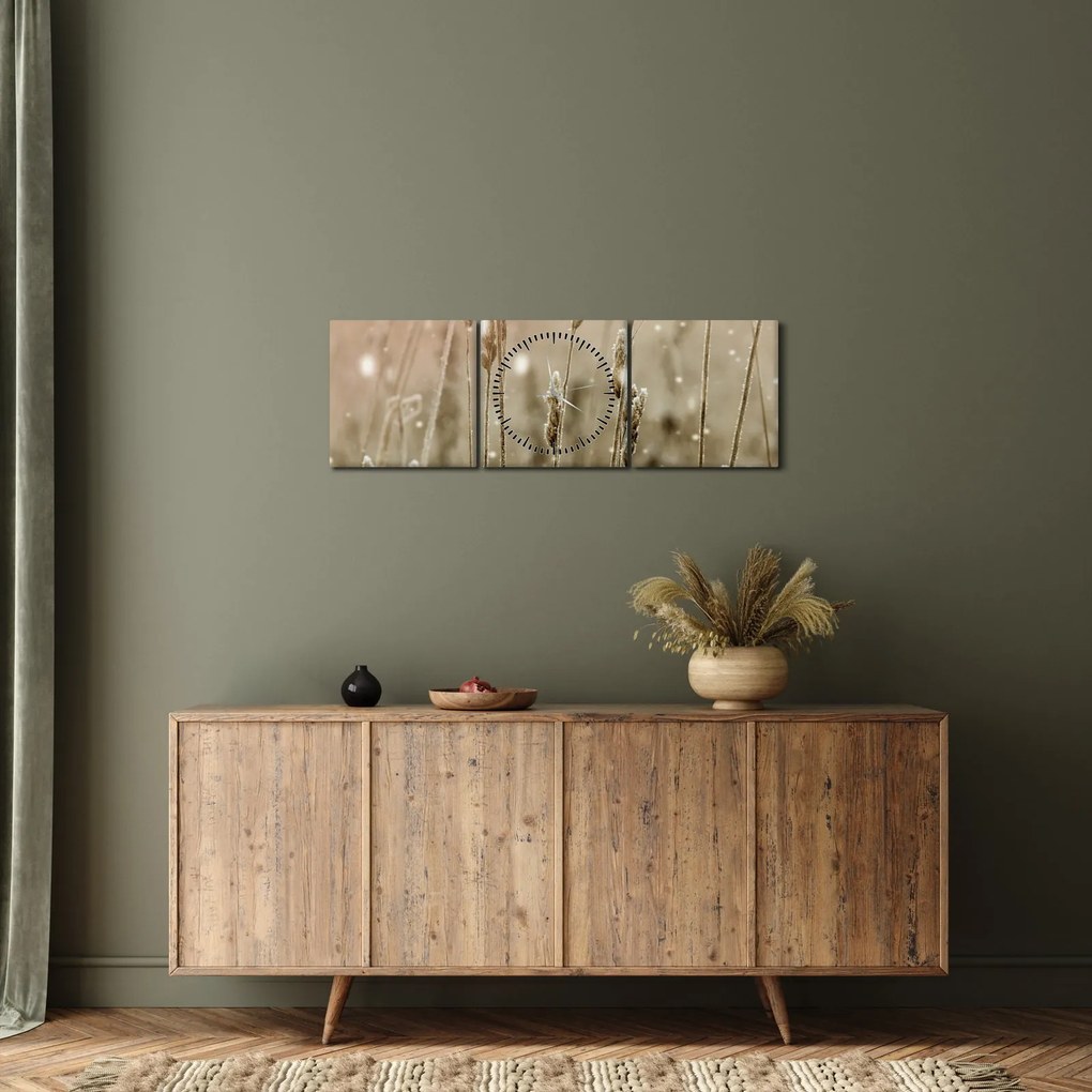 Obraz - Harmonious Meadow (z zegarem) (90x30 cm)