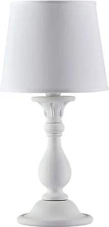 Lucca Shabby white wooden table lamp, 1 light, with lampshade dm.20 H.39 Ø20 BL271-LT-BCO