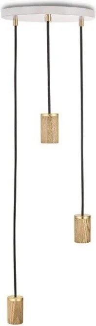 Biało-naturalna lampa wisząca ze ściemniaczem ø 25 cm – tala