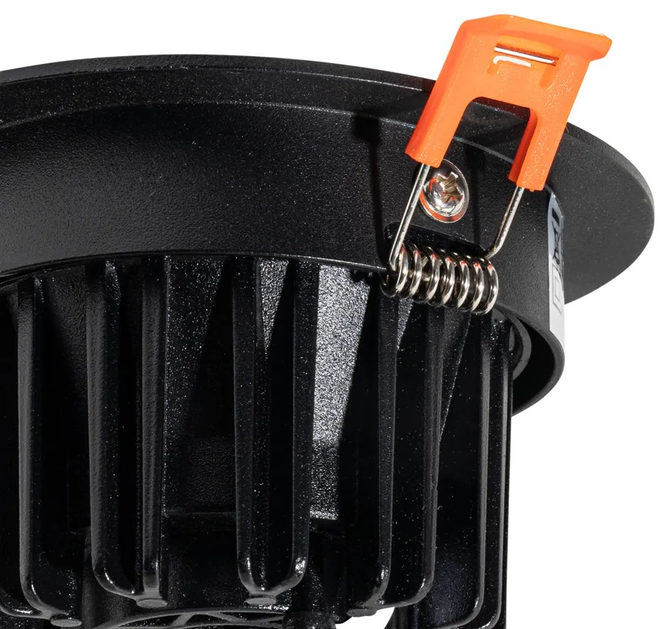 Wpuszczany reflektor czarny 9,5 cm z wbudowanym LED 1300lm z możliwością ściemniania IP65 - Gaius Nowoczesny Oswietlenie wewnetrzne