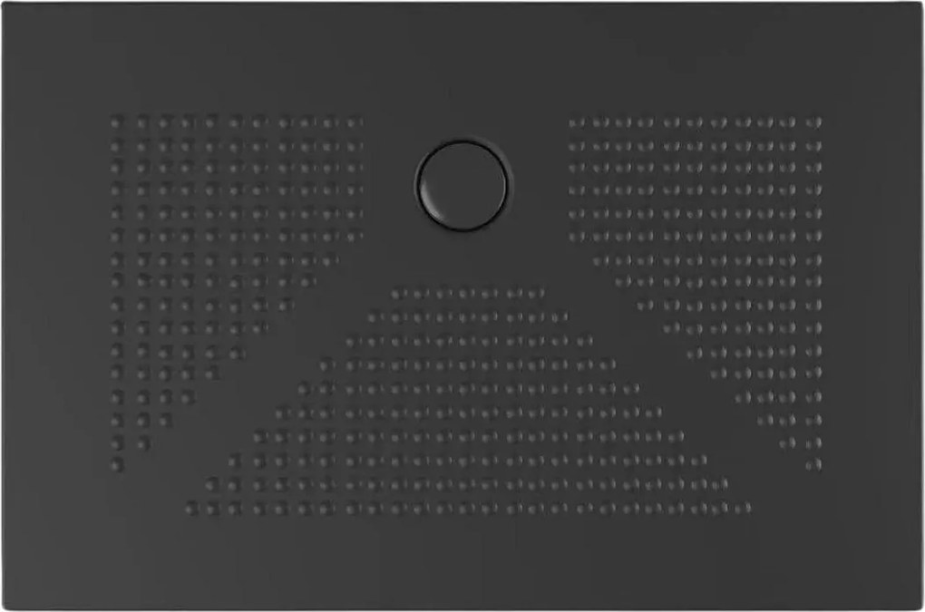 Brodzik prostokątny matowy czarny „Denver” z cienkiej, antypoślizgowej ceramiki, 80x100 cm