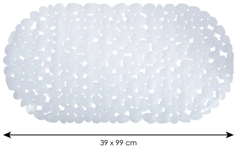 Spirella Antypoślizgowa mata do wanny GALETS,biała, 99 x 39 cm