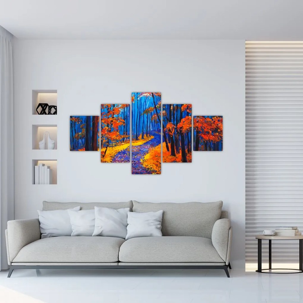 Obraz jesiennego lasu (125x70 cm)