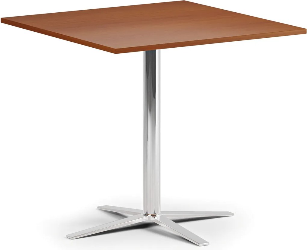 Stolik kawowy AURA, 60x60 cm, chrom podstawa, czereśnia