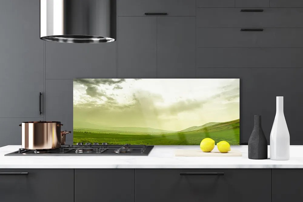 Panel Szklany do Kuchni Bezkresna Zielona Przestrzeń