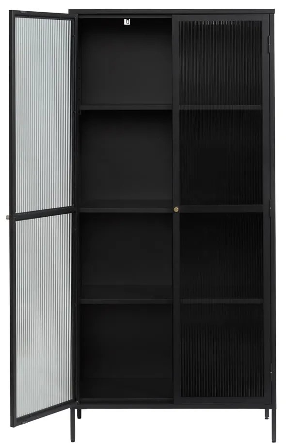 Czarna metalowa witryna 90x190 cm Bronco – Unique Furniture