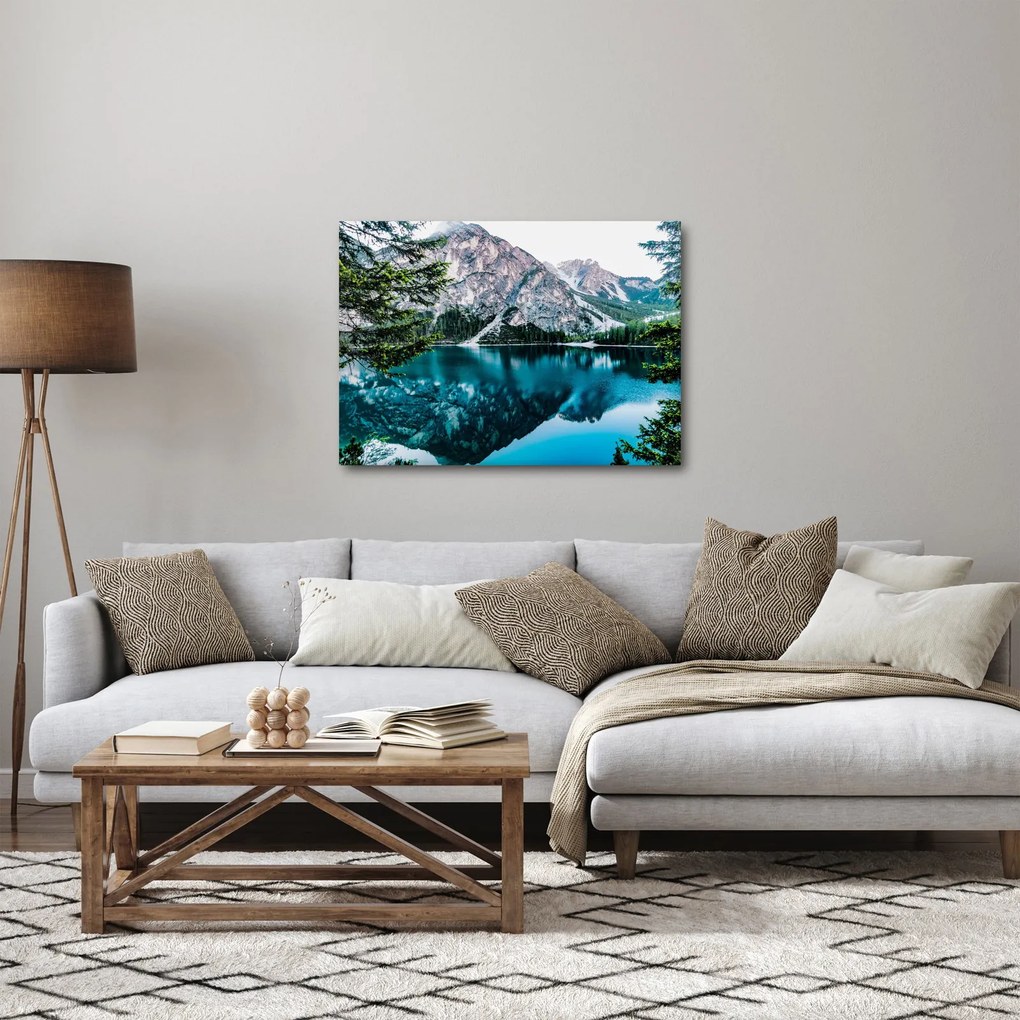 Obraz jeziora w Alpach (70x50 cm)