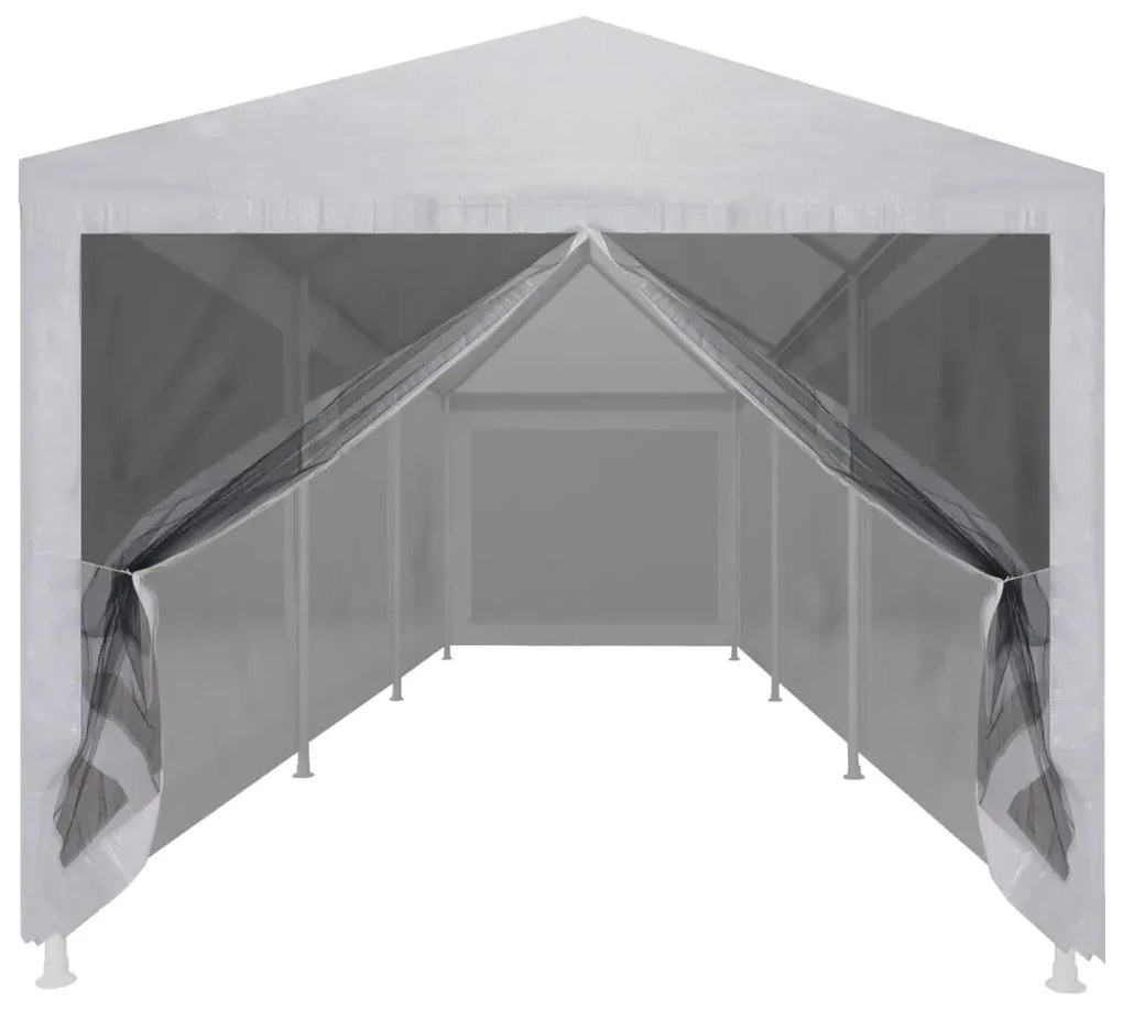 Biały namiot ogrodowy z siatkowymi ściankami K6-B35