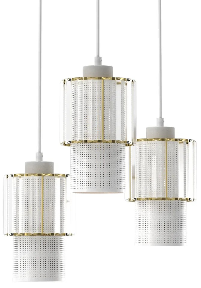 Lampa wisząca BLANCO 3xE27, potrójna, kryształowa, na kole