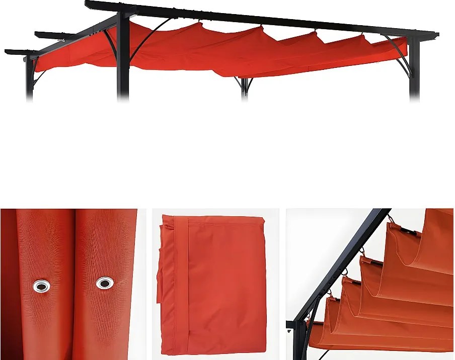 Wymienna pokrywa dachu pergoli MCW-C42, terakota