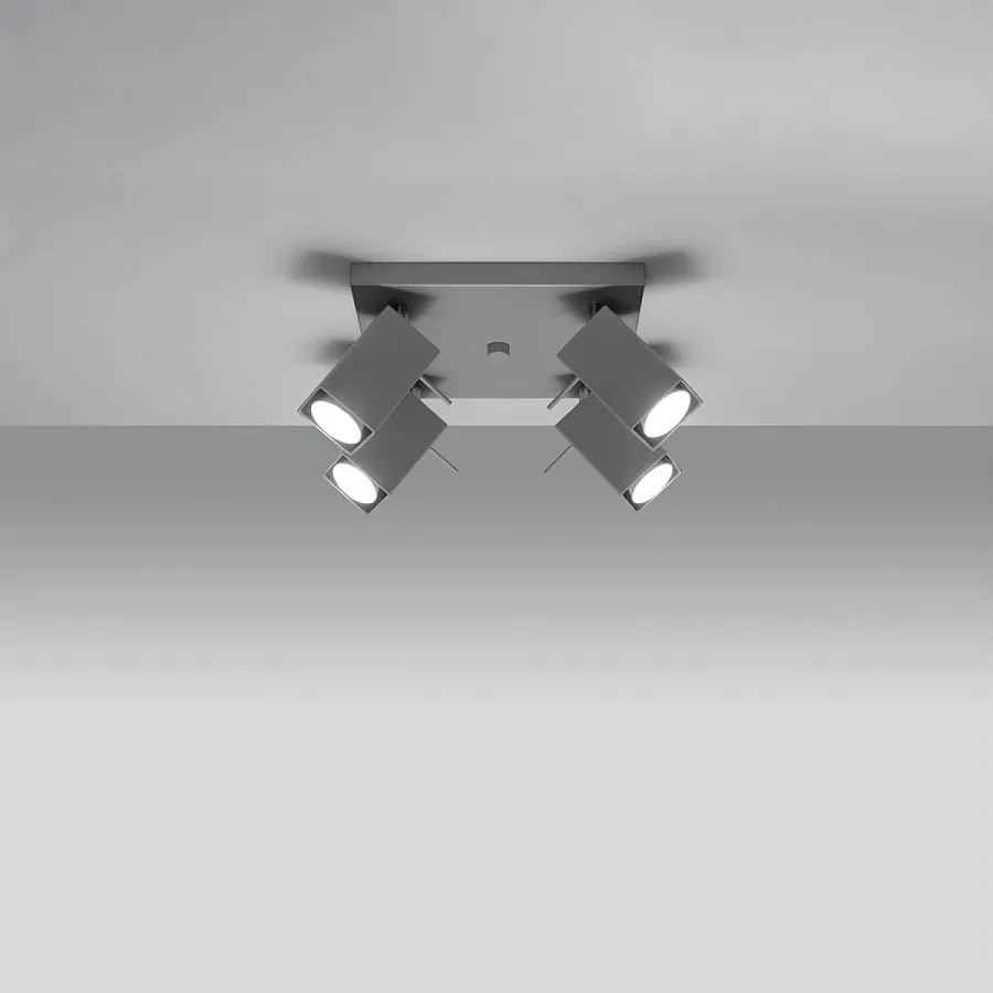 Plafony nowoczesny Briow, stal - 4 źródło światła 3000K - L.25 x H.16 cm - szary