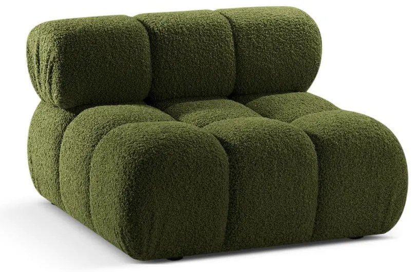 Zielony moduł sofy z materiału bouclé (moduł środkowy) Bellis – Micadoni Home