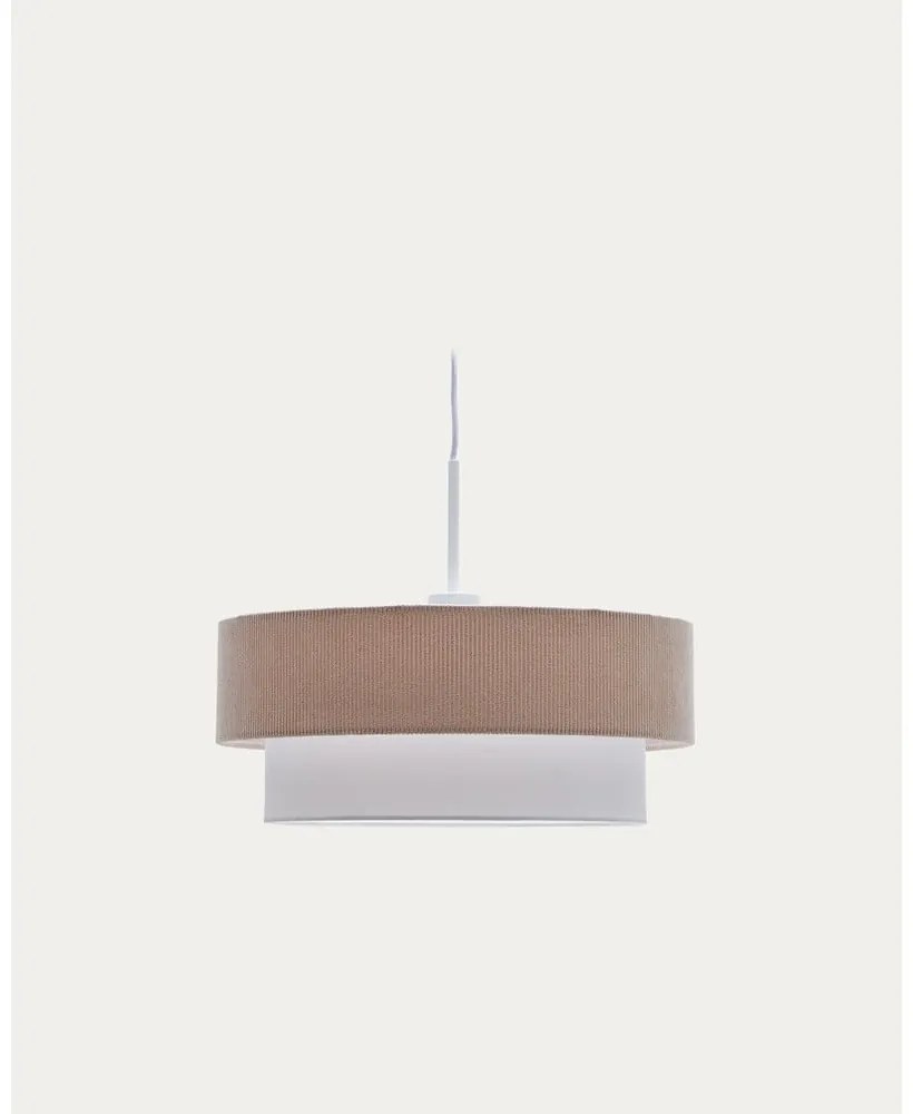 Biała/beżowa lampa wisząca z tekstylnym kloszem ø 40 cm Bianella – Kave Home