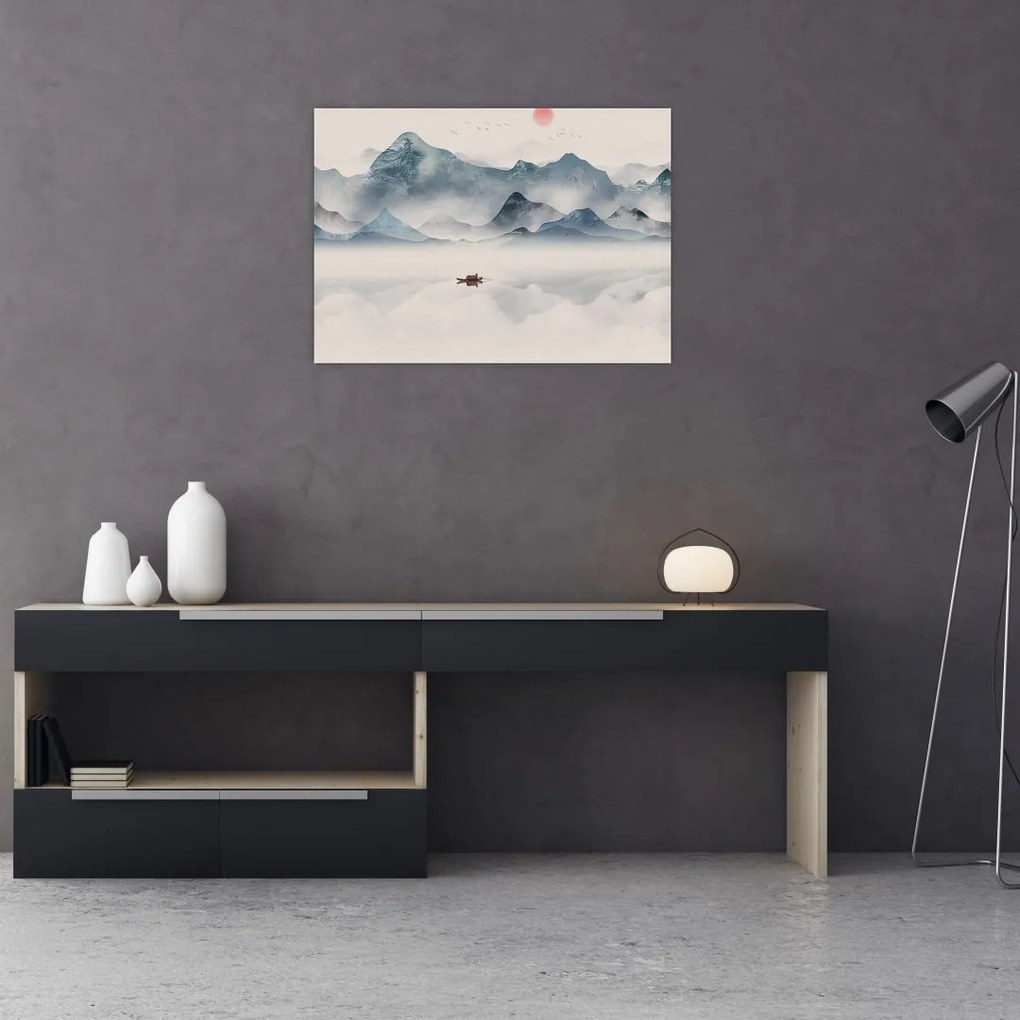 Obraz na szkle - Dolina Gór Błękitnych (70x50 cm)