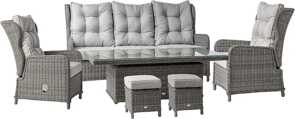 Zestaw mebli ogrodowych jadalnianych Verdi z sofą i fotelami